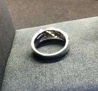 MEN’S 14K TWO TONE (WHITE+YELLOW) GOLD NATURAL DIAMOND WEDDING BAND
