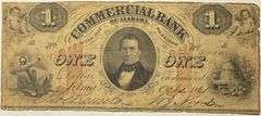 $1 Commercial Bank of Alabama Oct 2 1861 Note