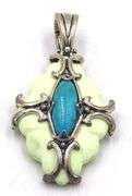 Set of Carolyn Pollack Relios sterling silver agate pendant and ring