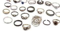 Group lot of Vintage 925 sterling silver rings