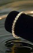 Sparkling 10.5 Ctw Lab Simulated Diamond 14 Kt Yellow Gold Plated Tennis Bracelet