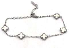 Stainless steel 5 clover adjustable bracelet