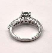 14 K White Gold Plate 2 Band Stackable 3.75 Ct Lab Simulated Diamond Ring