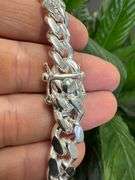 Sterling Silver Solid Miami Cuban Link Chain 10.3mm 925 Italy Box Lock Bracelet 8"