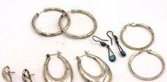 Group lot of Vintage 925 sterling silver earrings