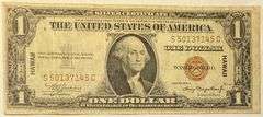 $1 1935A Hawaii Overprint Emergency Issue Silver Certificate.