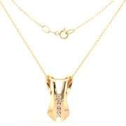 14kt Yellow gold 0.25ctw channel set diamond slider pendant on chain