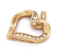 14kt Yellow gold heart shaped diamond pendant