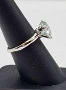 Ladies 14 Kt White Gold Plate Sparkling 3 Ct Ice White Lab Simulated Diamond  Ring