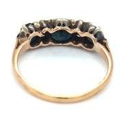 Estate 14k YG 3 Sapphire Ring