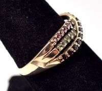 Beautiful 10K Yellow Gold Multi-Gemstone Ring