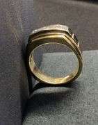 MEN’S 14K TWO TONE (YELLOW+WHITE) GOLD NATURAL DIAMOND WEDDING BAND