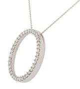 1.55ctw Diamond Open Circle Pendant Necklace in 14K
