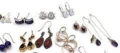 Group lot of vintage 925 sterling silver earrings