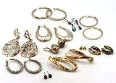 Group lot of Vintage 925 sterling silver earrings