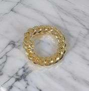 Huge 87.6 Gram 14 Kt Gold Plate Curb Link Bracelet