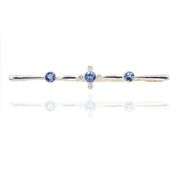 14k (585) Yellow and White Gold Natural Sapphire and Diamond Pendant