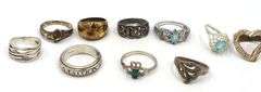 Group lot of Vintage 925 sterling silver rings