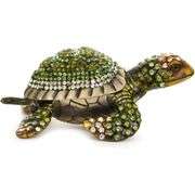 Hand-Painted Rhinestone Turtle Trinket Box