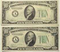 2 Unc Boston 1934 A $10 Fed Reserve Notes