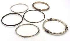 Group lot of vintage 925 sterling silver bangles
