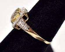 Amazing 10K Yellow Gold Diamond and Citrine Gemstone Ring