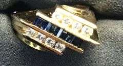 MEN’S 14K YELLOW GOLD WITH SAPPHIRE AND NATURAL DIAMOND