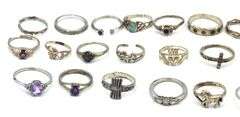 Group lot of Vintage 925 sterling silver rings