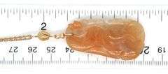 14kt Yellow gold Jade pendant on chain