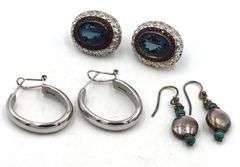 3 Pairs of 925 sterling silver earrings