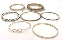 Group lot of Vintage 925 sterling silver bangles