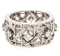 18kt White gold 0.55ctw Diamond Wide X Style Eternity Band Ring