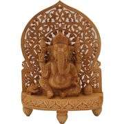 Large Hand-Carved Wooden Ganesha Wood