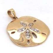 14kt Yellow gold diamond round pendant