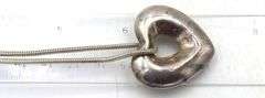 925 Sterling silver heart shaped pendant on snake chain necklace