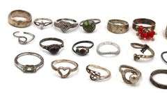 Vintage 925 sterling silver group lot of rings