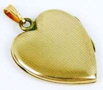 Vintage Large Gold Filled Engraved Heart Locket Pendant