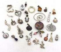 Group lot of vintage 925 sterling silver pendants