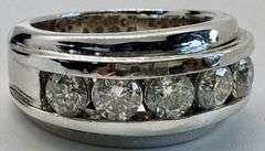 14K White Gold Round Brilliant Cut Diamond Ring