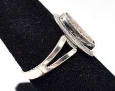 Abalone Gemstone Cameo Ring in Sterling Silver