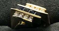 MEN’S 14K YELLOW GOLD WITH SAPPHIRE AND NATURAL DIAMOND