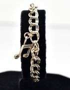 Music Note Charm Bracelet in Sterling Silver