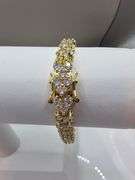 Sparkling 14 Kt Gold Plated 23.5 Ctw Simulated Diamond Tennis Bracelet