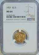Blazing 'Gem' BU 1927 $2.50 Indian Gold Piece. NGC MS64