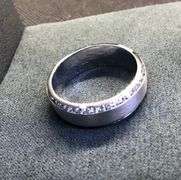MEN’S 14K WHITE GOLD LAB DIAMOND WEDDING BAND