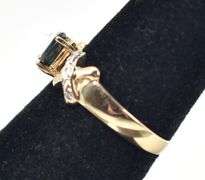 Elegant 14K Yellow Gold Blue Sapphire and Diamond Ring
