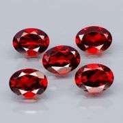 Premium 7.32ct oval cut cherry red Garnet set