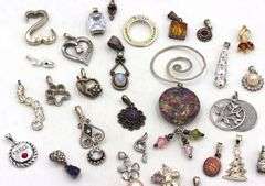 Group lot of vintage 925 sterling silver pendants