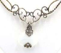 Carolyn Pollack signed Vintage 925 sterling silver Baroque style necklace