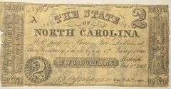 $2 State of N Carolina Raleigh Oct 1 1861 Note.